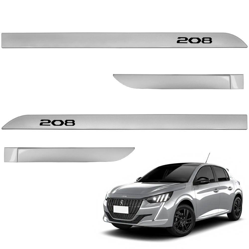 Jogo de Friso Lateral Peugeot 208 2013 A 2024 Cinza Artense
