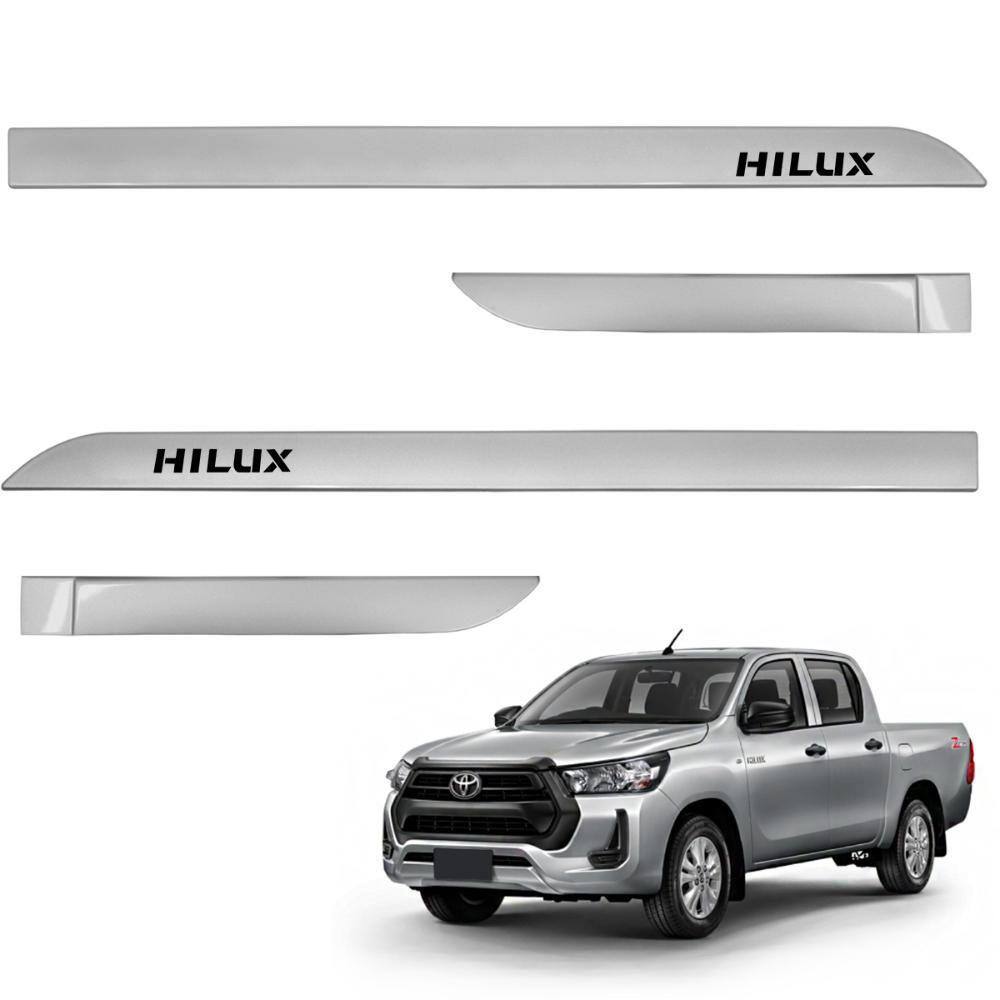 Jogo de Friso Lateral Hilux 2016 A 2024 Prata Nevoa