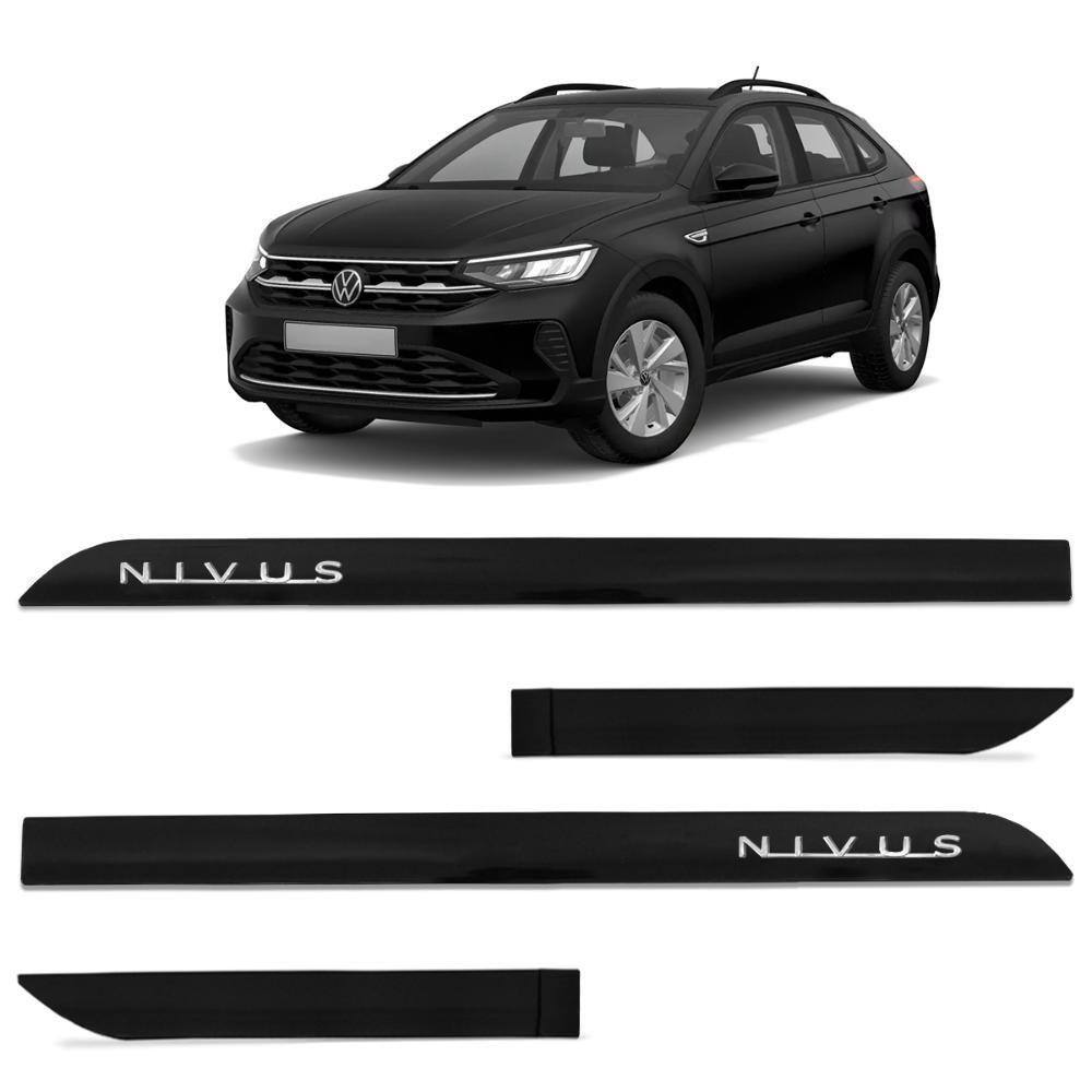Jogo de Friso Lateral Nivus 2021 a 2023 Preto Ninja Alto Relevo
