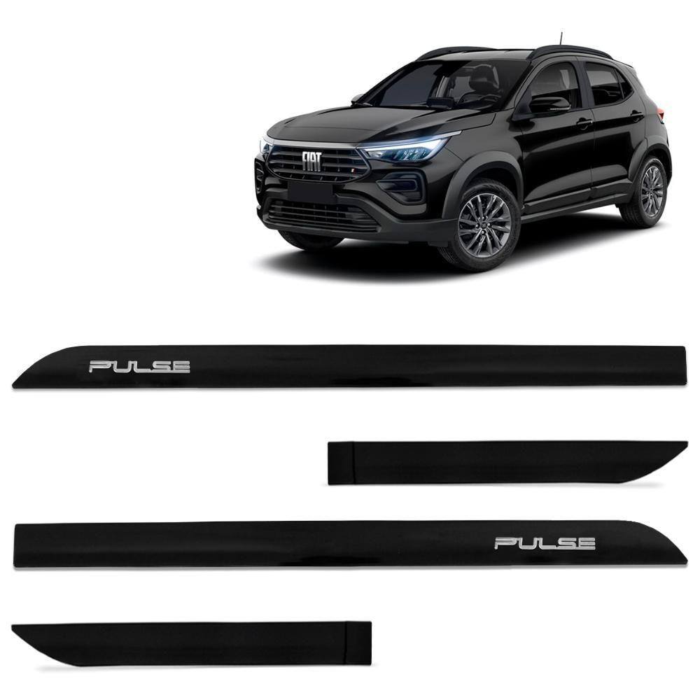 Jogo de Friso Lateral Pulse 2021 a 2023 Preto Vulcano Alto Relevo