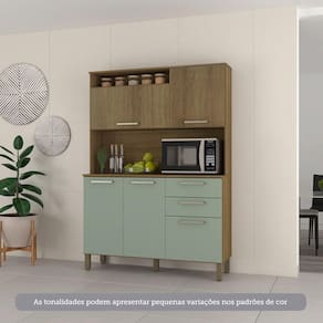 Cozinha Compacta 130,70cm 5 Portas e 2 Gavetas com Tampo 352 Luciane Móveis