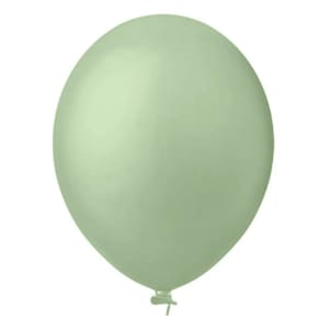 BALÃO LISO REDONDO - PIC PIC Nº 09 - VERDE EUCALIPTO - Pacote com 50 unidades