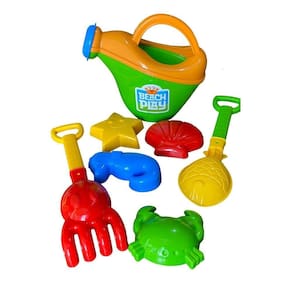 Kit Brinquedos Para Praia Com Regador 7 Peças Infantil