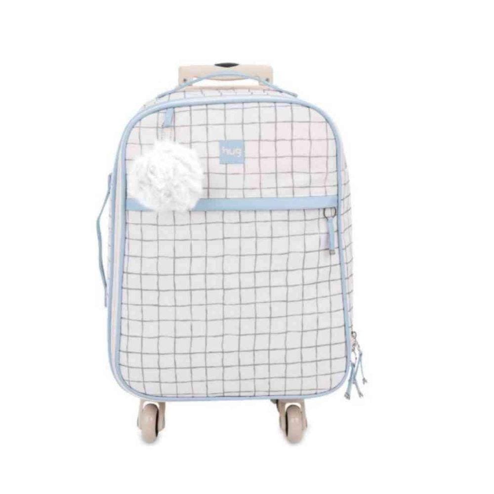 Mala De Maternidade Hug De Rodinhas Grid Azul