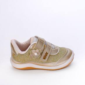 Tênis Infantil Casual Feminino Kidy Glitter Dourado