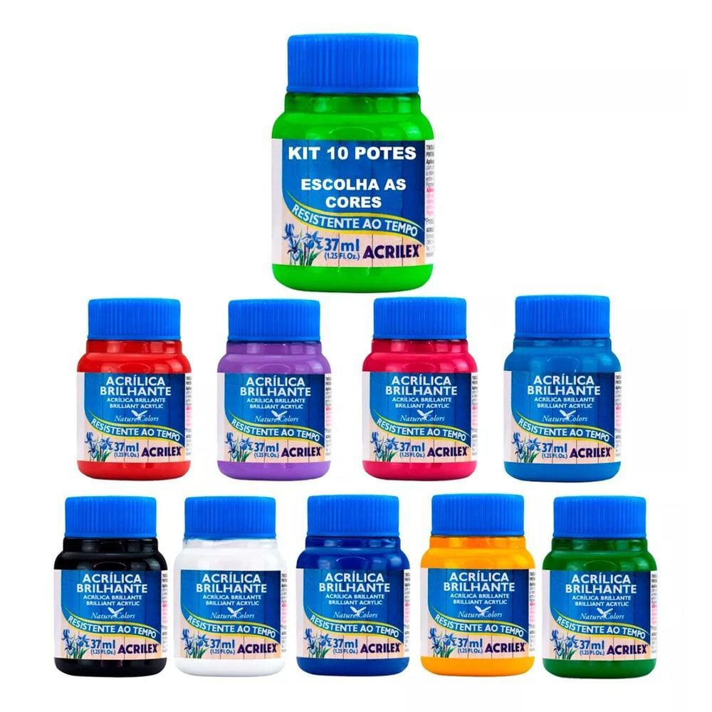 Kit Tinta Acrilica Brilhante 37ml Acrilex Escolha As Cores