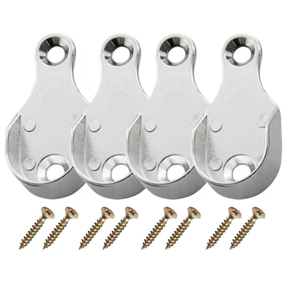Kit 4 Suporte Oblongo Lateral Oval Cromado 310 Tubo Base