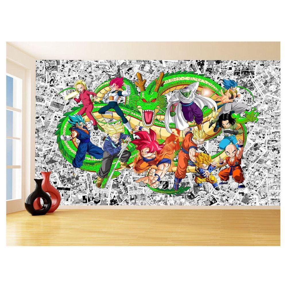 Papel De Parede 3D Dragon Ball Goku Vegeta Anime 3,5M Dbz94