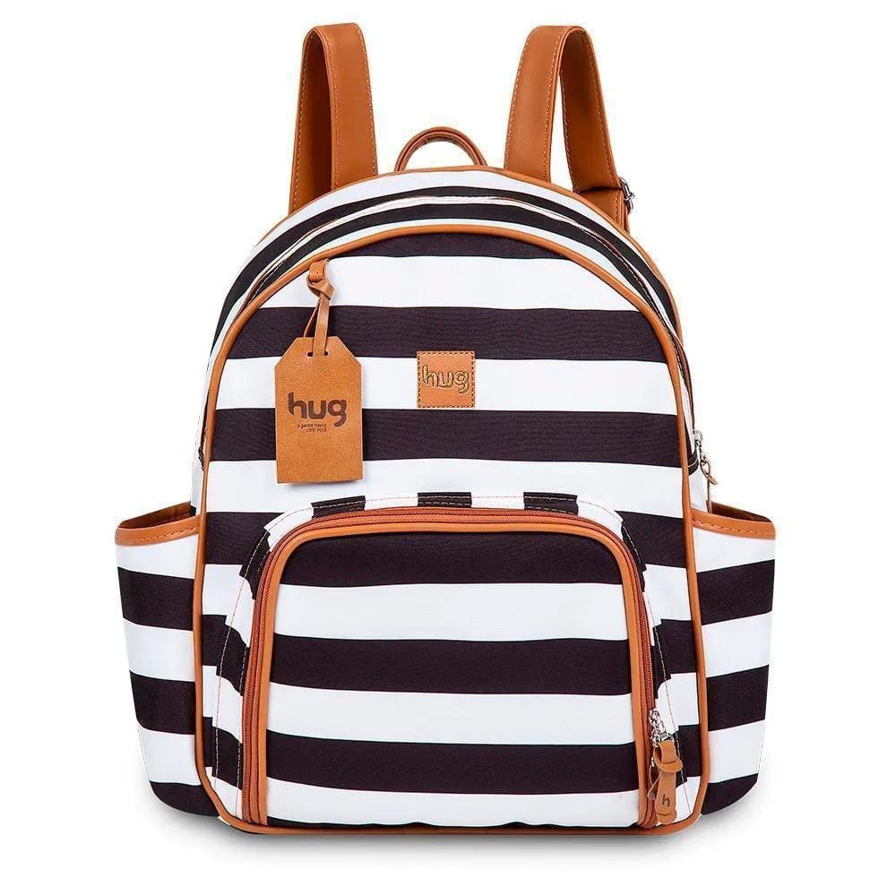 Mochila De Maternidade Hug Londres Listrado Preto E Branco