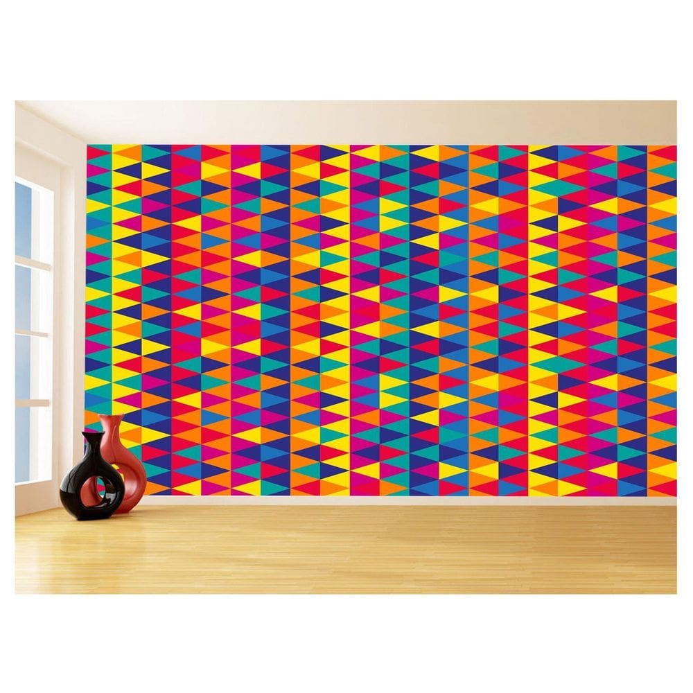 Papel De Parede Geométrico Triângulos Abstrato 3,5M Gmt85