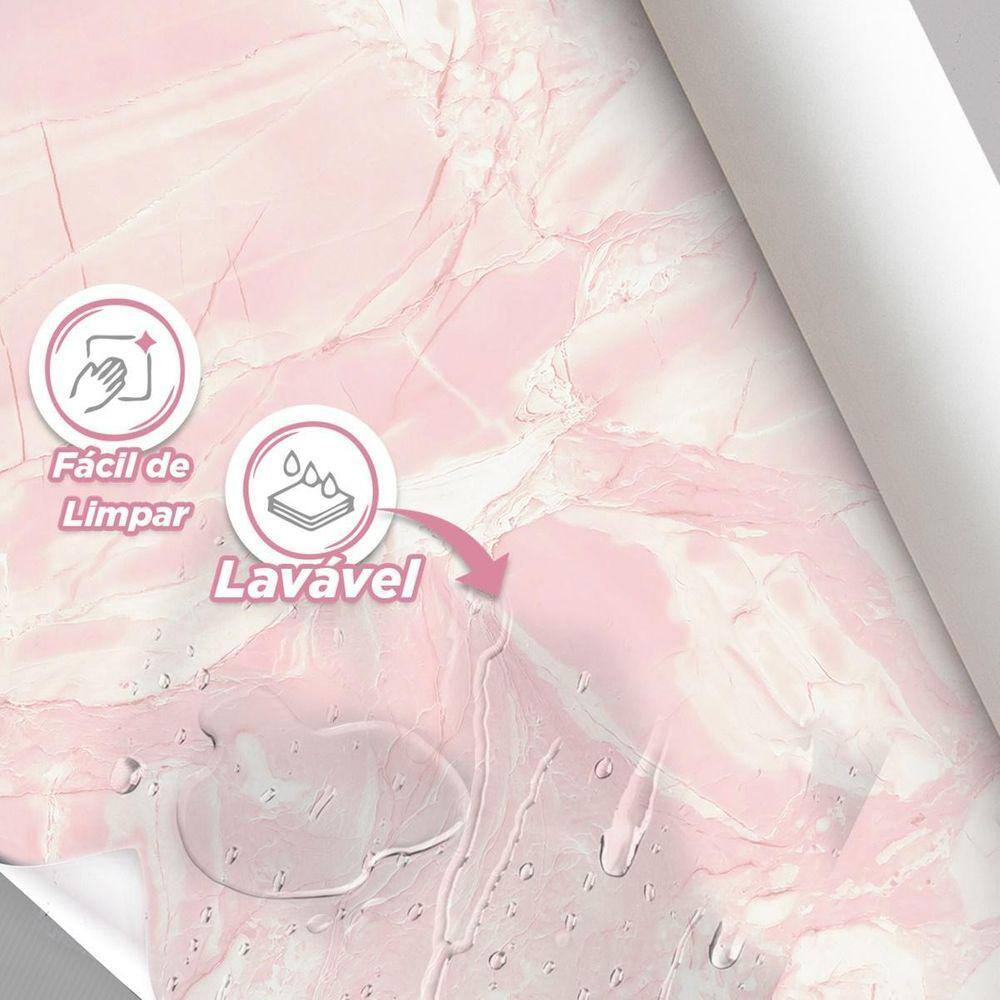 Papel De Parede Painel 3D Mármore Rosa Carrara 3,5M