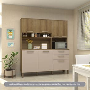 Cozinha Compacta 165,40cm 7 Portas e 2 Gavetas com Tampo 353 Luciane Móveis