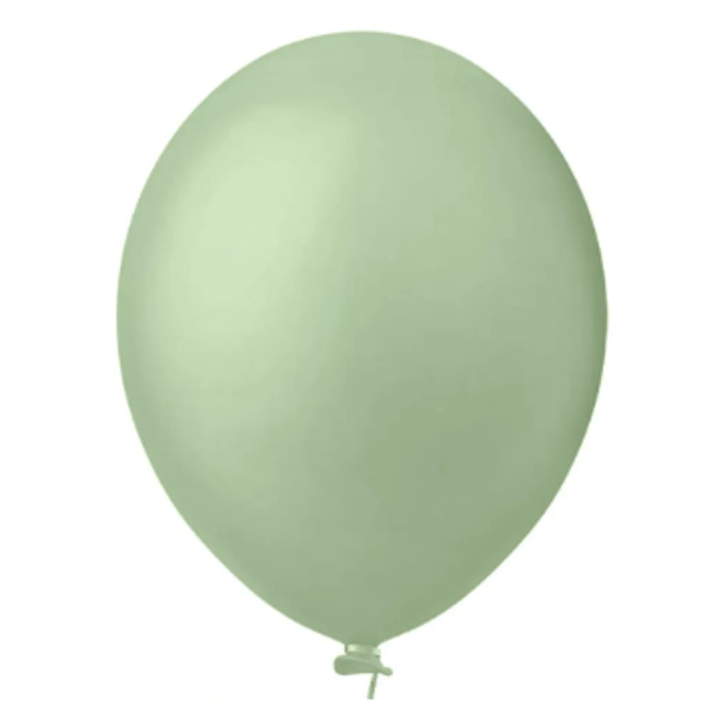 BALÃO LISO REDONDO - PIC PIC Nº 16 - VERDE EUCALIPTO - Pacote com 12 unidades