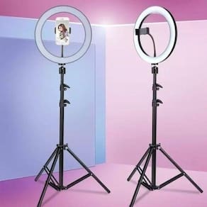 Iluminador Led Ring Light Grande 26Cm E Tripé Livestream