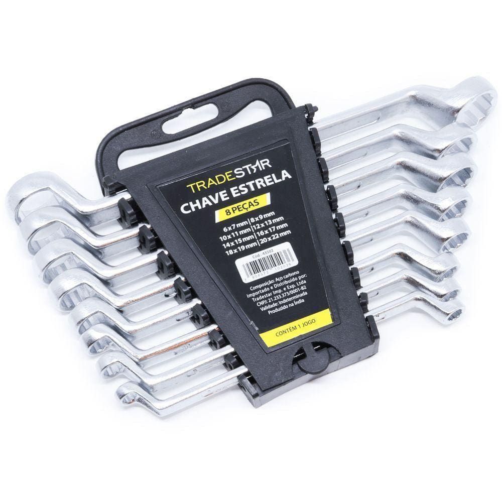 Jogo Chaves Estrelas 8 Pcs 6 Ao 22mm Profissional Tradestar
