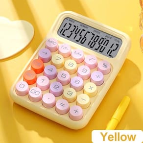Calculadora Criativa Colorida 12 Números Digitos Grandes Estilo Retrô Tons Pastel Fofa Kawaii
