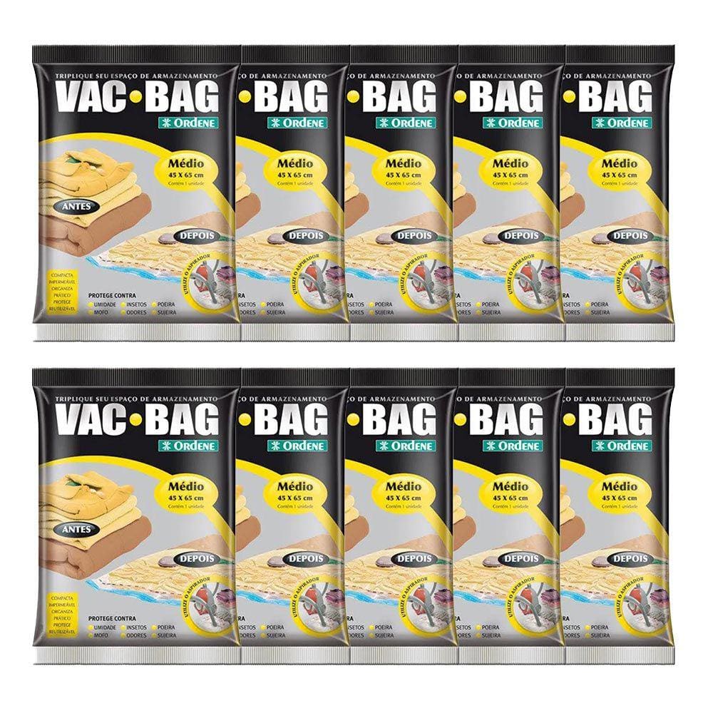 10 Saco a Vácuo Médio Organizador Roupa Vac Bag 45x65 Ordene