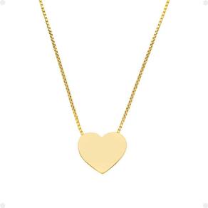 Colar Feminino Banhado Ouro Dourado Aço + Pingente Coração