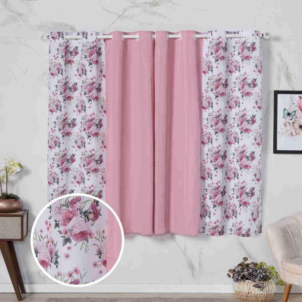 Cortina Floratta Decoração De Sala, Cozinha, 2,00M X 1,70M