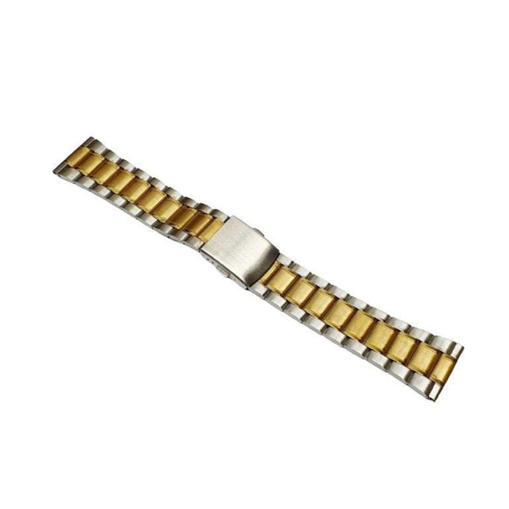 Pulseira Para Relogio Em Aço Reta Bicolor- Mista 20Mm