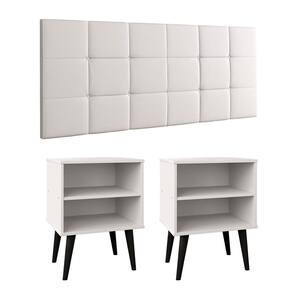 Cabeceira Suspensa Painel Cama Queen Bia 1,60 Kit 2 Mesinhas Retrô Nicho Organizador Prateleira Aparador Objeto Decoração Quarto Casal - RPM