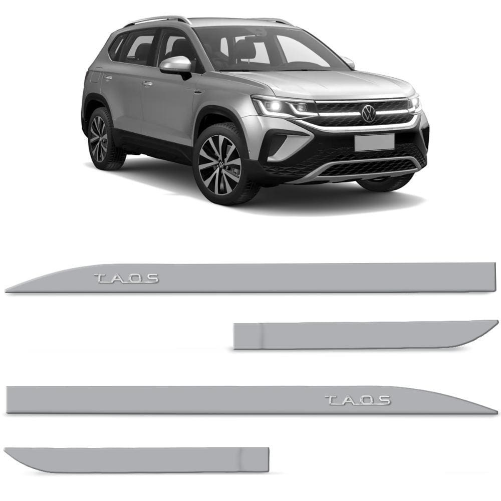 Jogo de Friso Lateral Taos 2021 a 2023 Prata Pyrit Alto Relevo