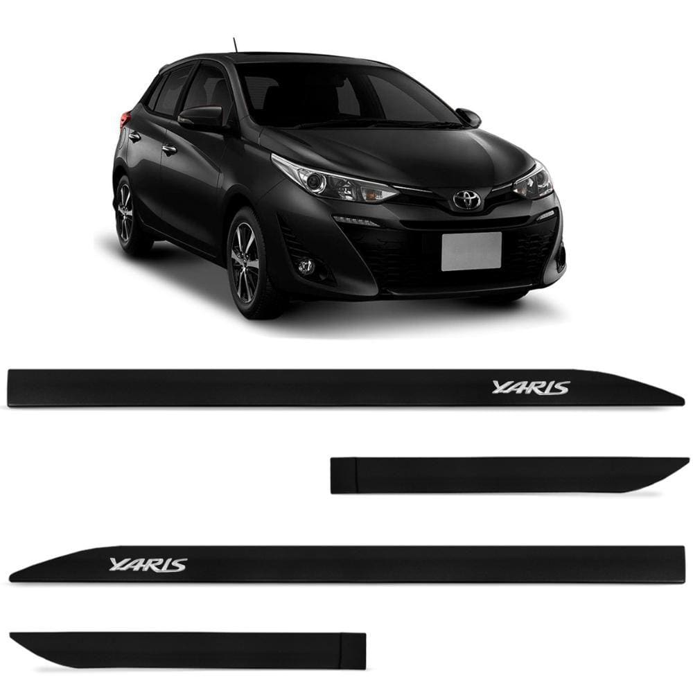 Jogo de Friso Lateral Yaris 2019 a 2024 Preto Infinito Alto Relevo