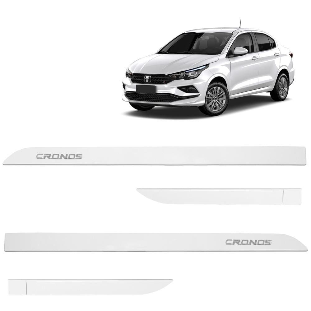 Jogo de Friso Lateral Cronos 2018 a 2023 Branco Banchisa Alto Relevo