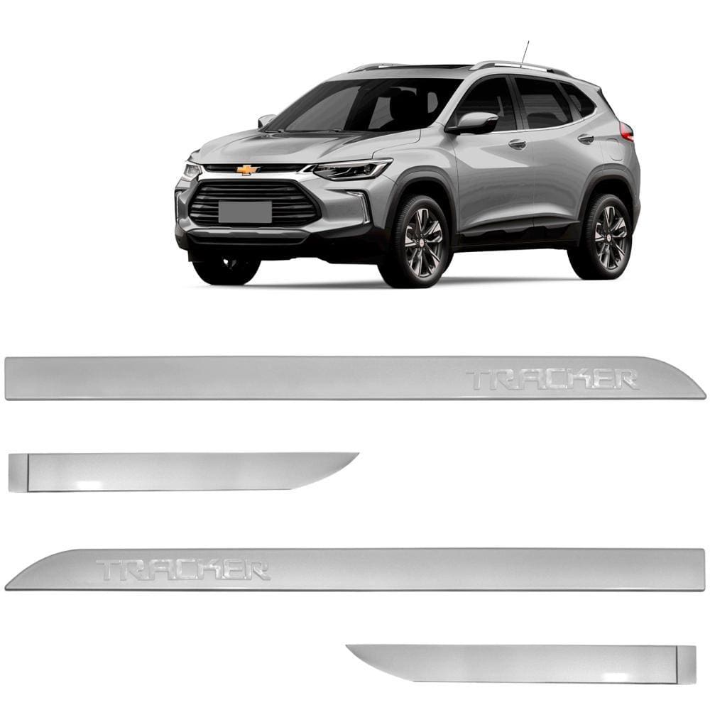 Jogo de Friso Lateral Tracker 2014 a 2024 Prata Switchblade Alto Relevo