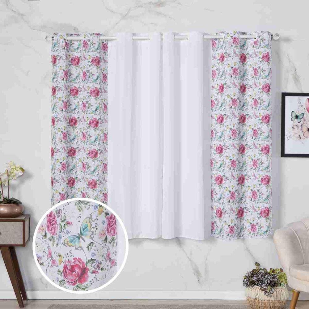 Cortina Floratta Decoração De Sala, Cozinha, 2,00M X 1,70M