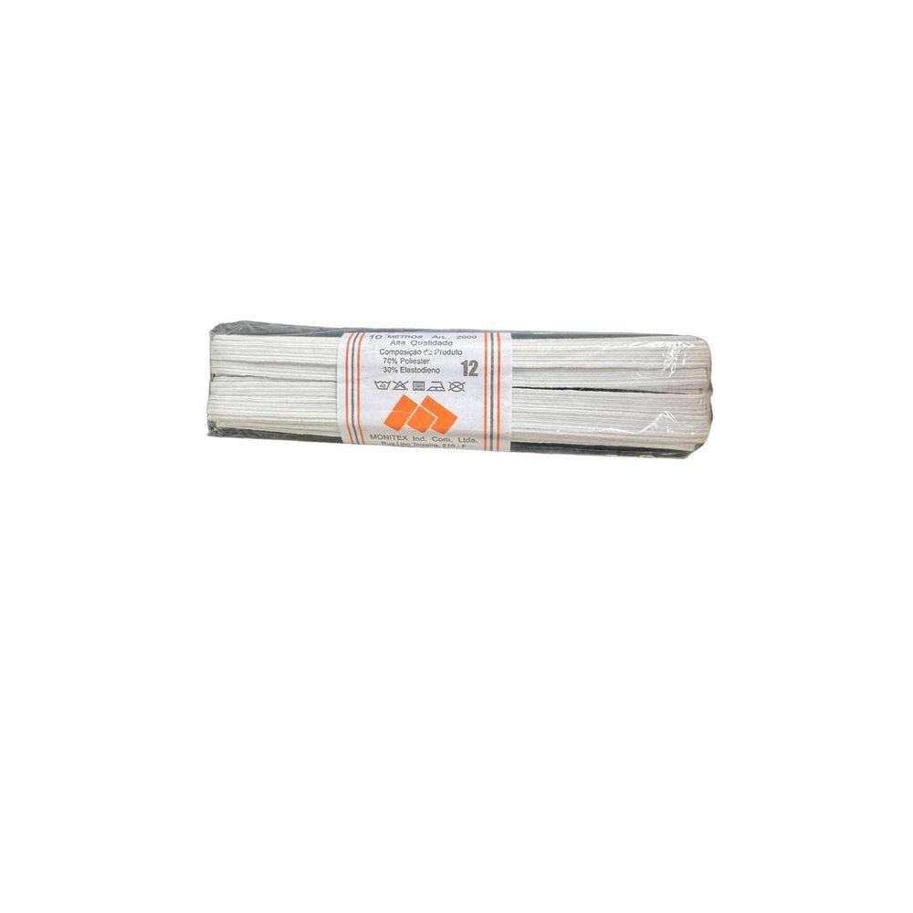 Elástico Chato N12- 0.6Mm Branco De 10 Metros-Kit 3Un
