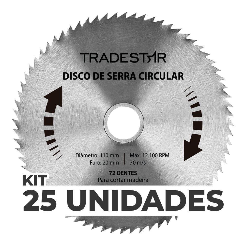 Kit 25 Discos Serra Circular Madeira 72 D 110x20mm Makita