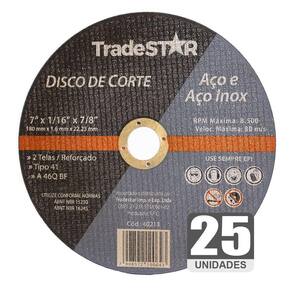 Disco De Corte Inox 180 1.6 Kit 25 Peças