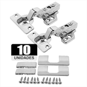 Kit 10 Dobradiça Easy Tn Click Alta Capa Parafuso Aço Inox