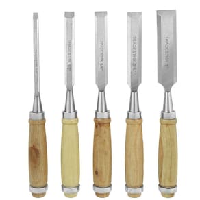 Kit 5 Formão Para Madeira 1,1-2,1-4, 3-4 E 5-8 Pol Tradestar