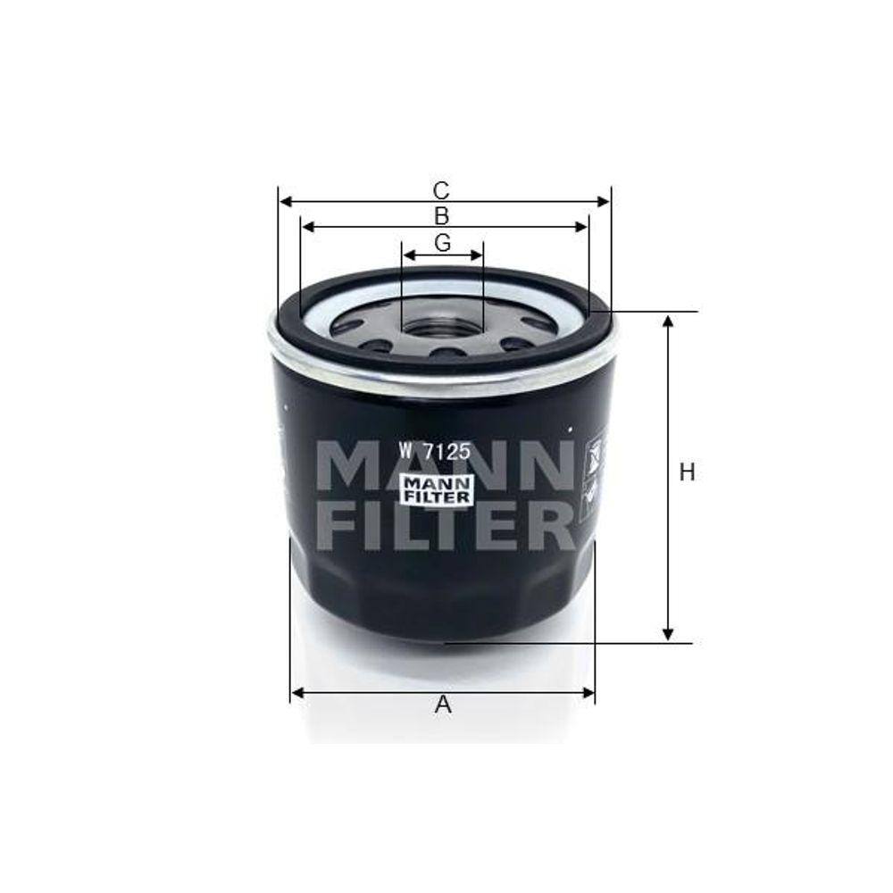 Filtro Blindado de Oleo - MANN-FILTER - W7125