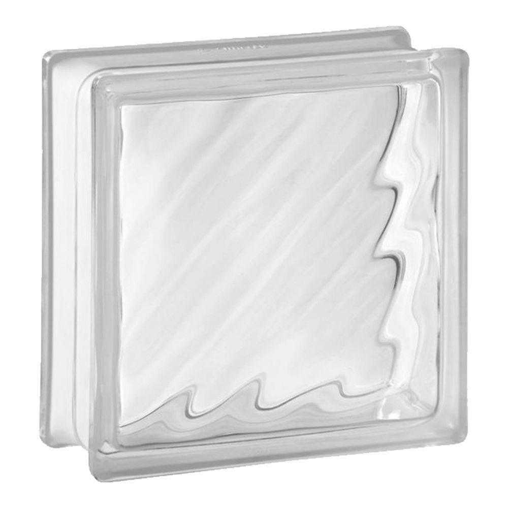 Tijolo Bloco De Vidro Transparente Textura 19x19x8 Tradestar água