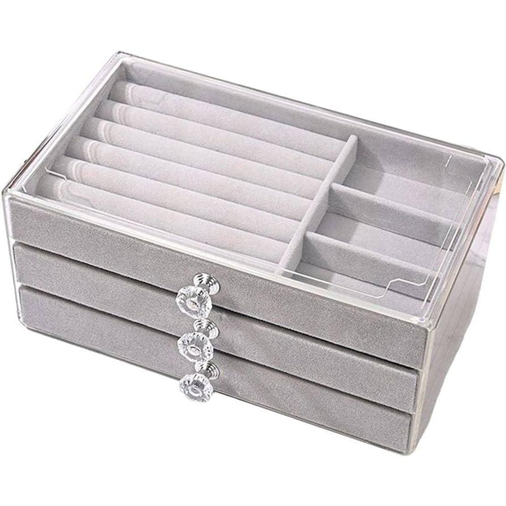 Porta Jóias Portátil Divisória Organizador Feminino Multius