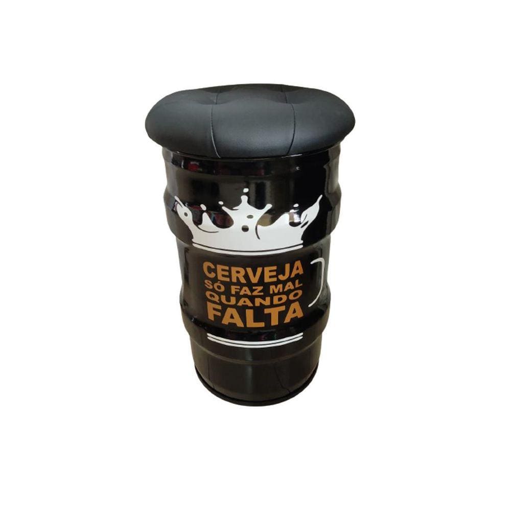 Banco Tambor Vintage Cerveja Faz Mal Quando Falta Tonel Puff