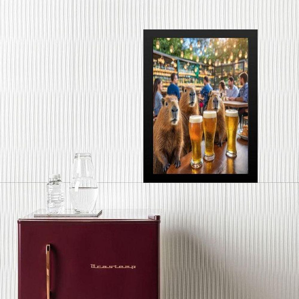 Quadro Capivaras No Buteco 24X18Cm