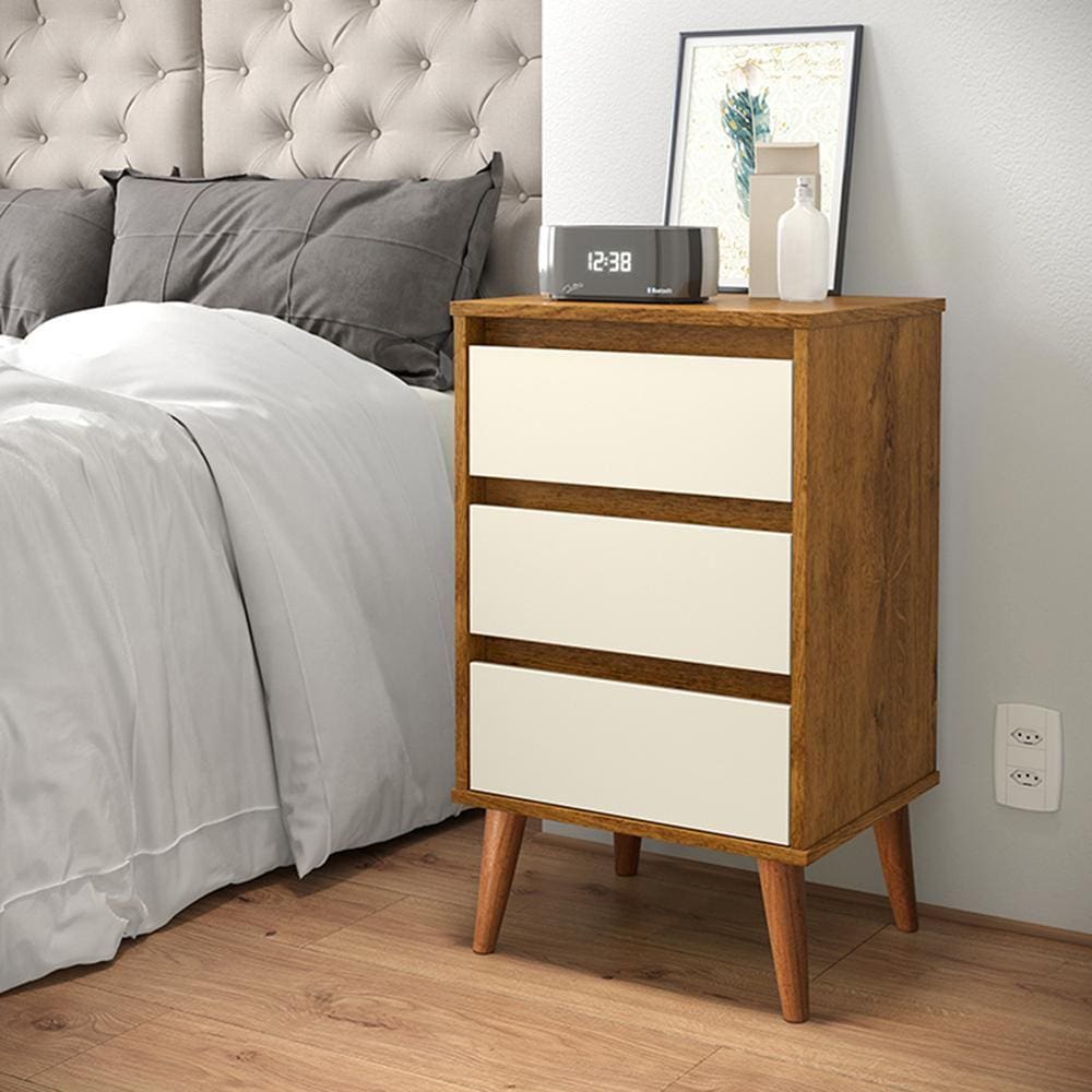 Mesa de Cabeceira Wood Feijó/Off White