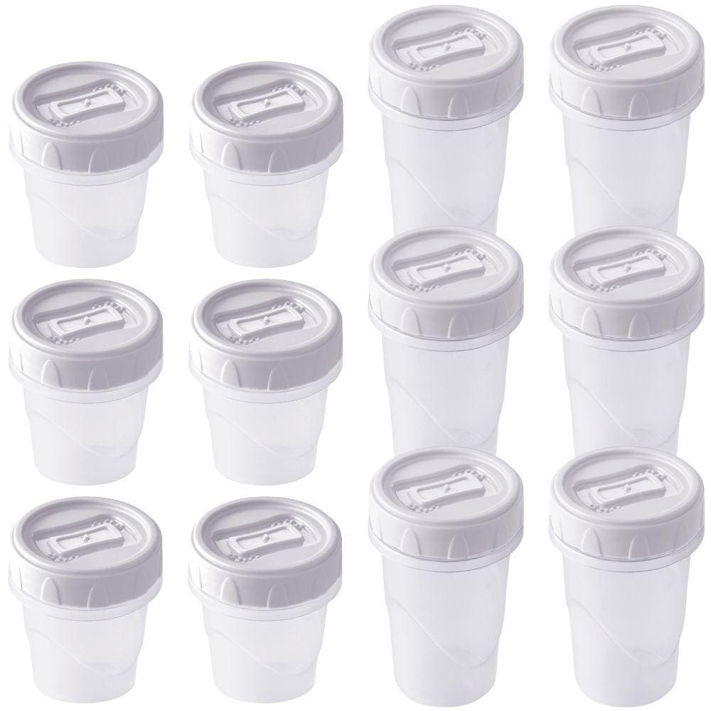 Kit porta temperos/condimentos rosca 12 peças branco 6 x 65ml e 6 x 90ml Plasutil