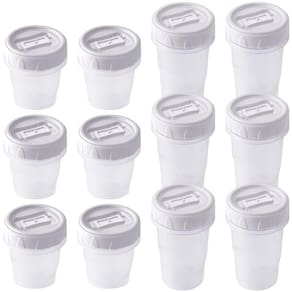 Kit porta temperos/condimentos rosca 12 peças branco 6 x 65ml e 6 x 90ml Plasutil