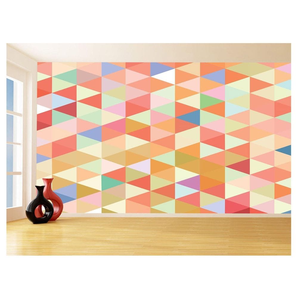 Papel De Parede Geométrico Triângulos Abstrato 3,5M Gmt71