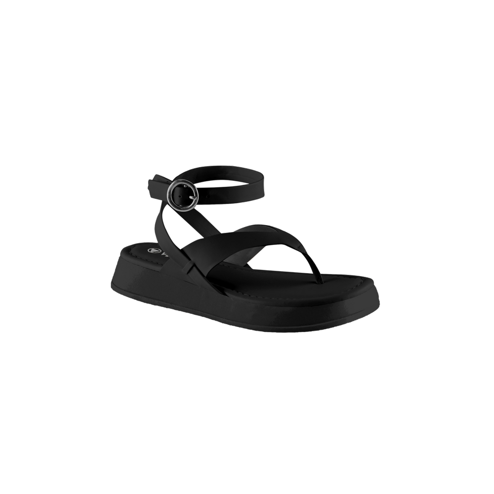 Sandália Papete Via Uno Flatform Feminina Preto