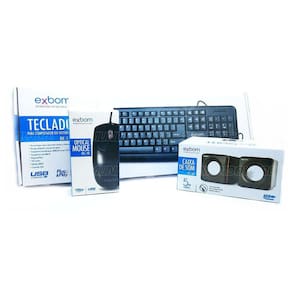 Kit Estação de Trabalho Teclado Mouse e Caixas de Som