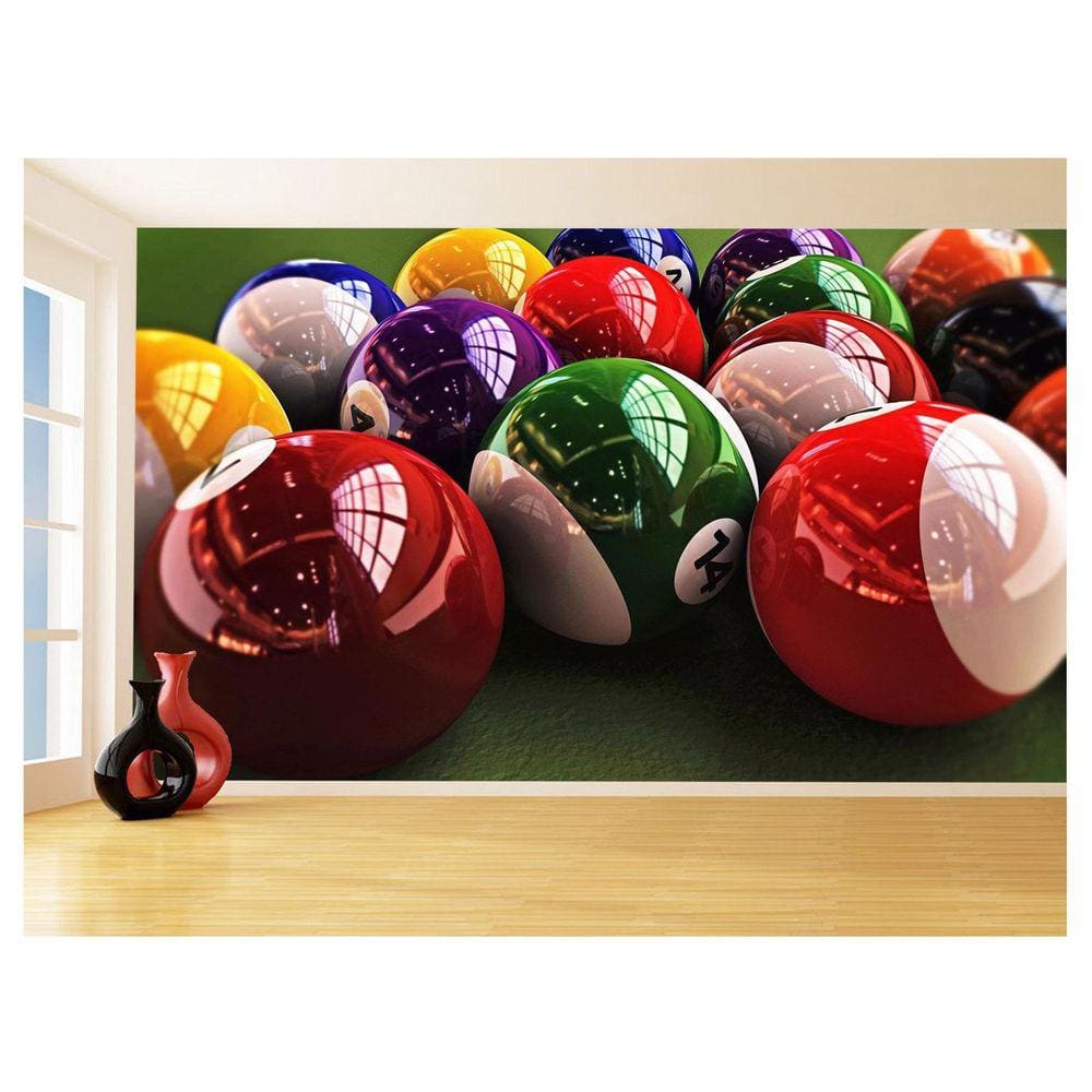 Papel De Parede 3D Salão De Jogos Bilhar Sinuca 3,5M Jcs13