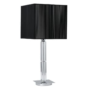 Abajur Luminaria De Mesa Hefesto De Cristal Led Cúpula Preta