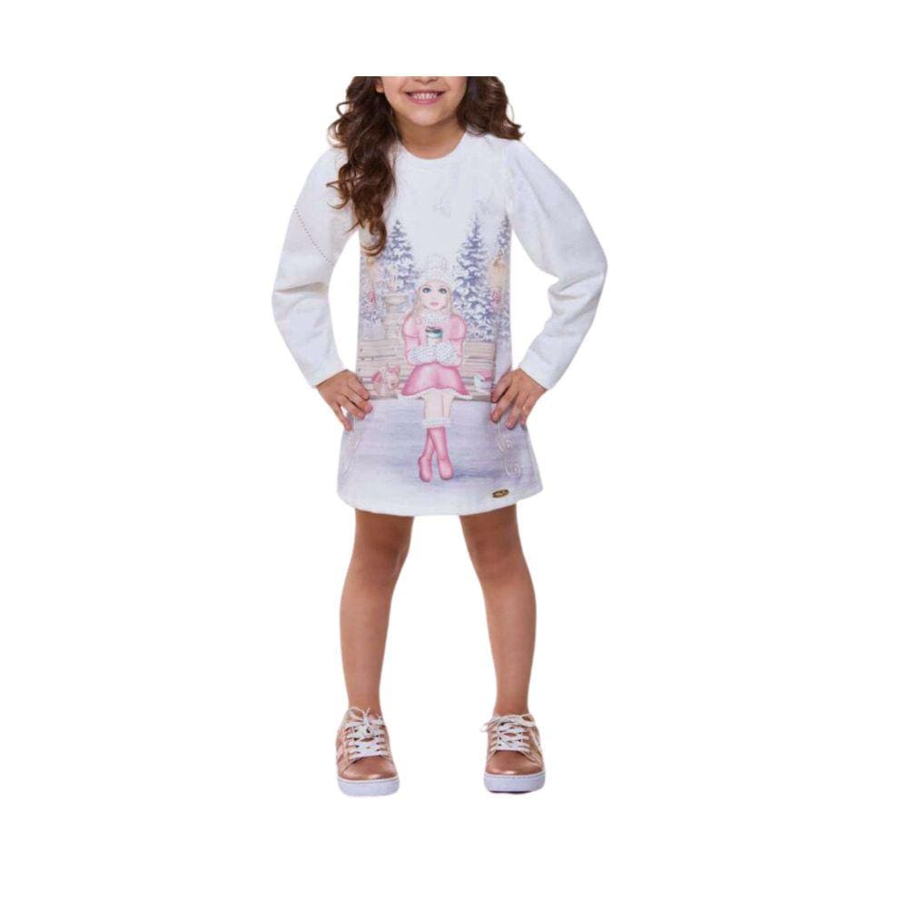 Vestido Moletom Jardim Munlie Azul Off