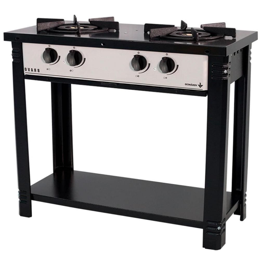 Fogao 2 Bocas Gas Glp Esmaltado Br2b Bravo Cinza - Venancio